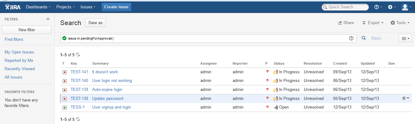 Herzum Add-ons Documentation > Herzum Approval 1.0 - User's Guide > issueNavigator.PNG